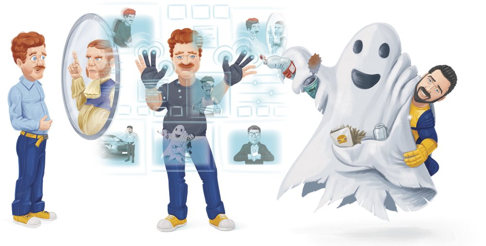 Lojza a Karel převlečen za ducha