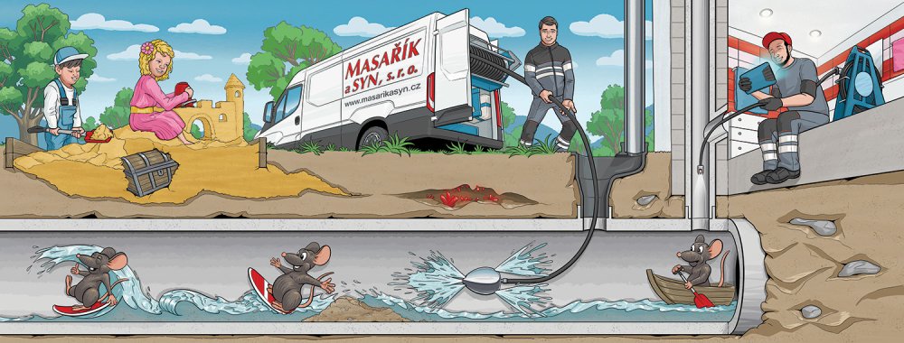 Ilustrace na bok dodávky.