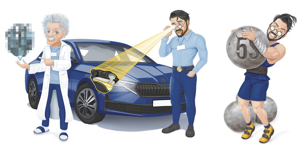 Postavy v jiné stylizaci bez linek, pro použití na informačních letácích.